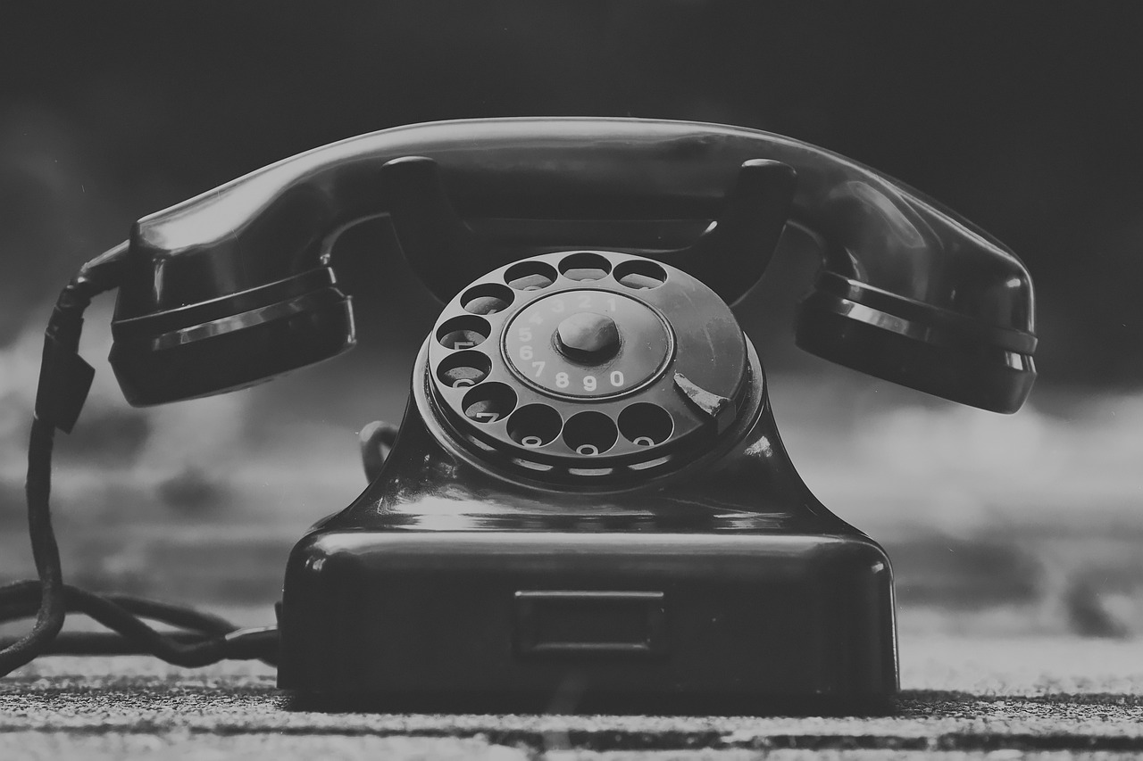 Old-style telephone with circular dial